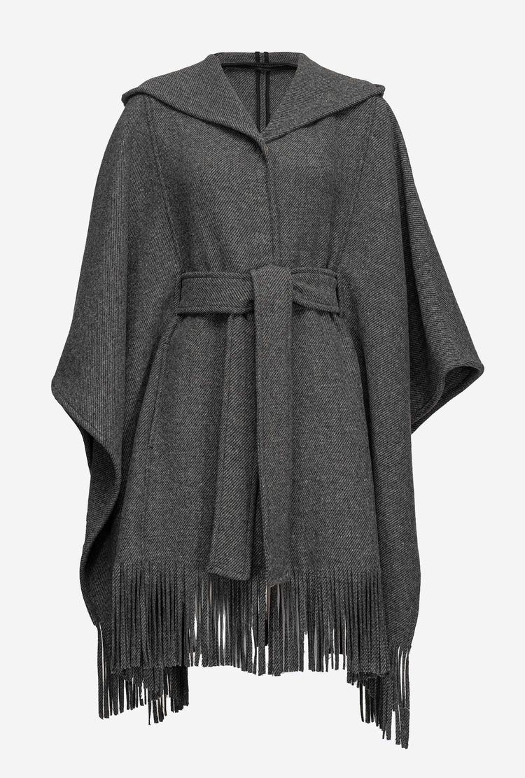 Dámské Kabáty Pinko Fringing Šedé | CZ-98756019