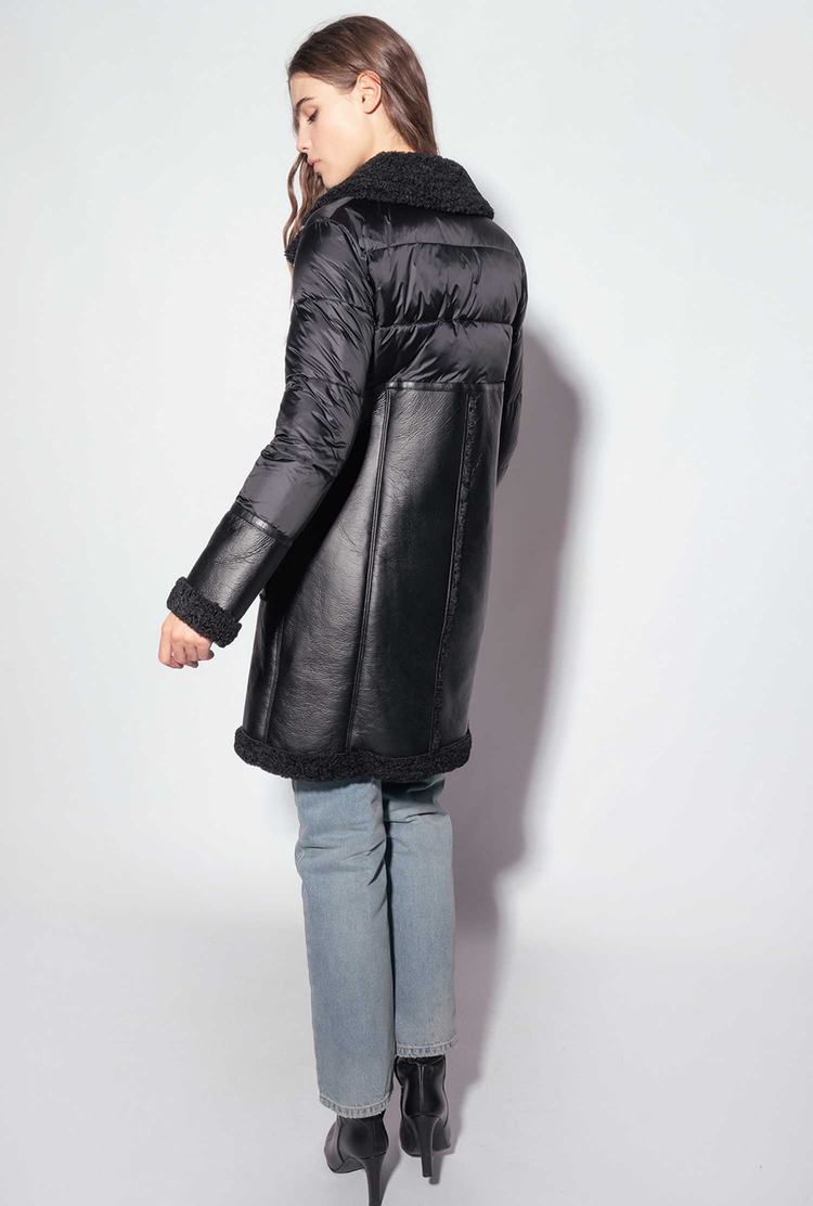 Dámské Kabáty Pinko Imitation Sheepskin Černé | CZ-14528969