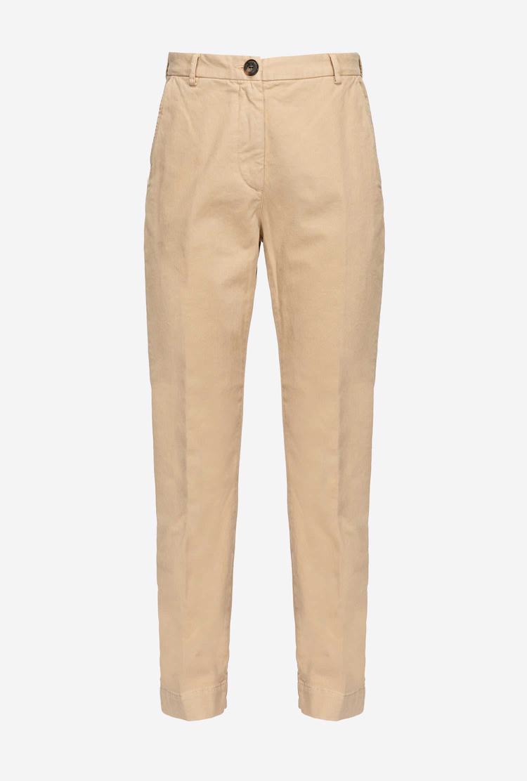 Dámské Kalhoty Pinko Chino Béžový | CZ-47891329