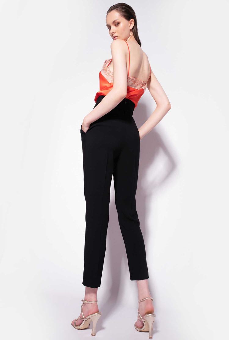 Dámské Kalhoty Pinko High-waisted Stretch Crêpe Černé | CZ-52348099