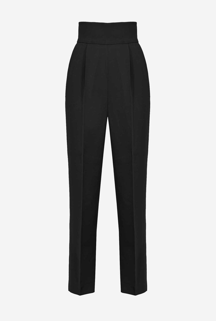 Dámské Kalhoty Pinko High-waisted Stretch Crêpe Černé | CZ-52348099