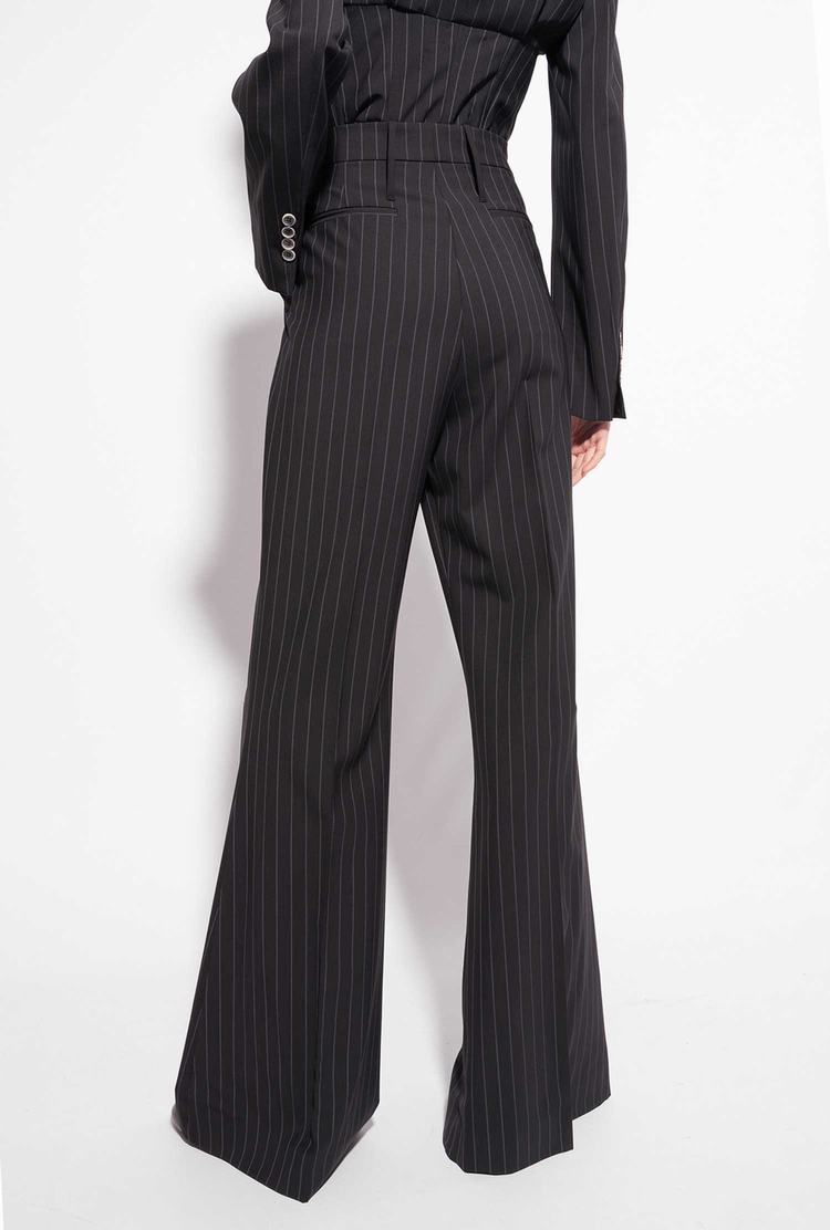 Dámské Kalhoty Pinko Reimagine Pinstriped Černé Šedé | CZ-65478219