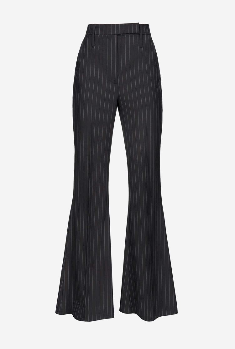 Dámské Kalhoty Pinko Reimagine Pinstriped Černé Šedé | CZ-65478219