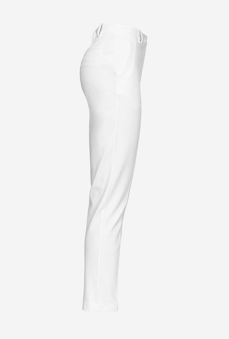 Dámské Kalhoty Pinko Slim-fit Monochrome Bílé | CZ-87630129