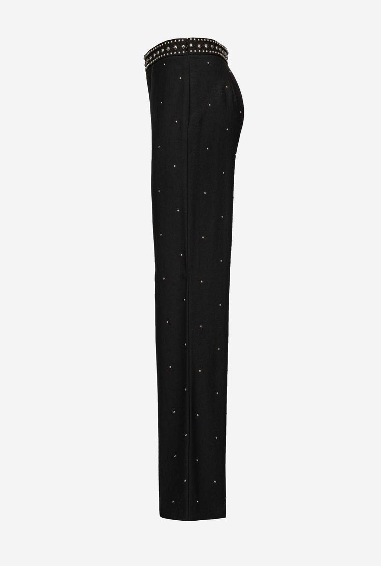 Dámské Kalhoty Pinko Studded Rovný-leg Černé | CZ-14278369