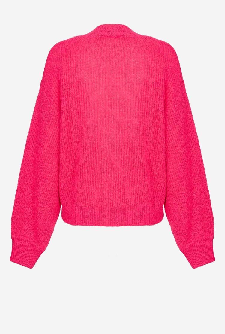 Dámské Kardigan Pinko Cropped Rib-knit Fluorescentní Fuchsie | CZ-06193549