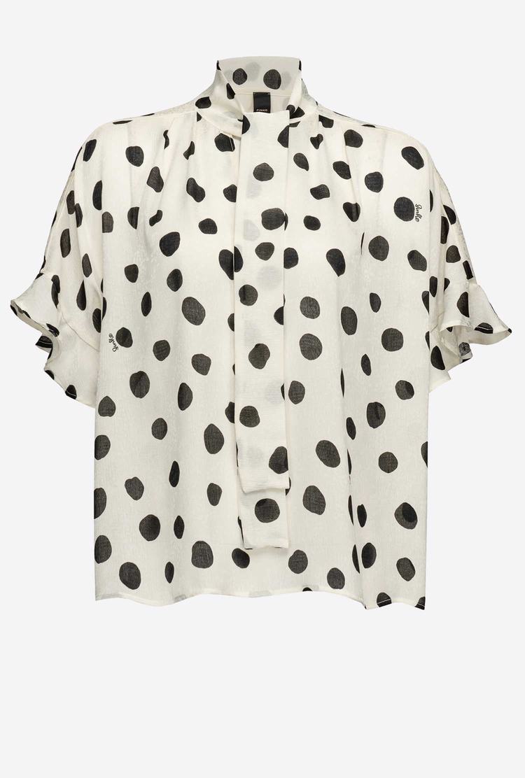 Dámské Košile Pinko Boxy Polka-dot Bílé Černé | CZ-19705849