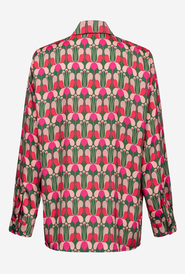 Dámské Košile Pinko Liberty Floral Twill Viacfarebný Fuchsie Zelene | CZ-28953079