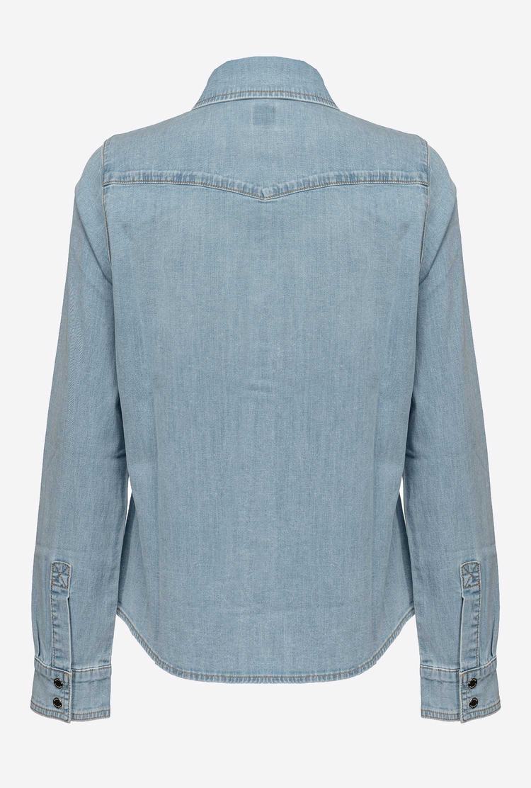 Dámské Košile Pinko Light Twill Denim Šedé Blankyt | CZ-20469879