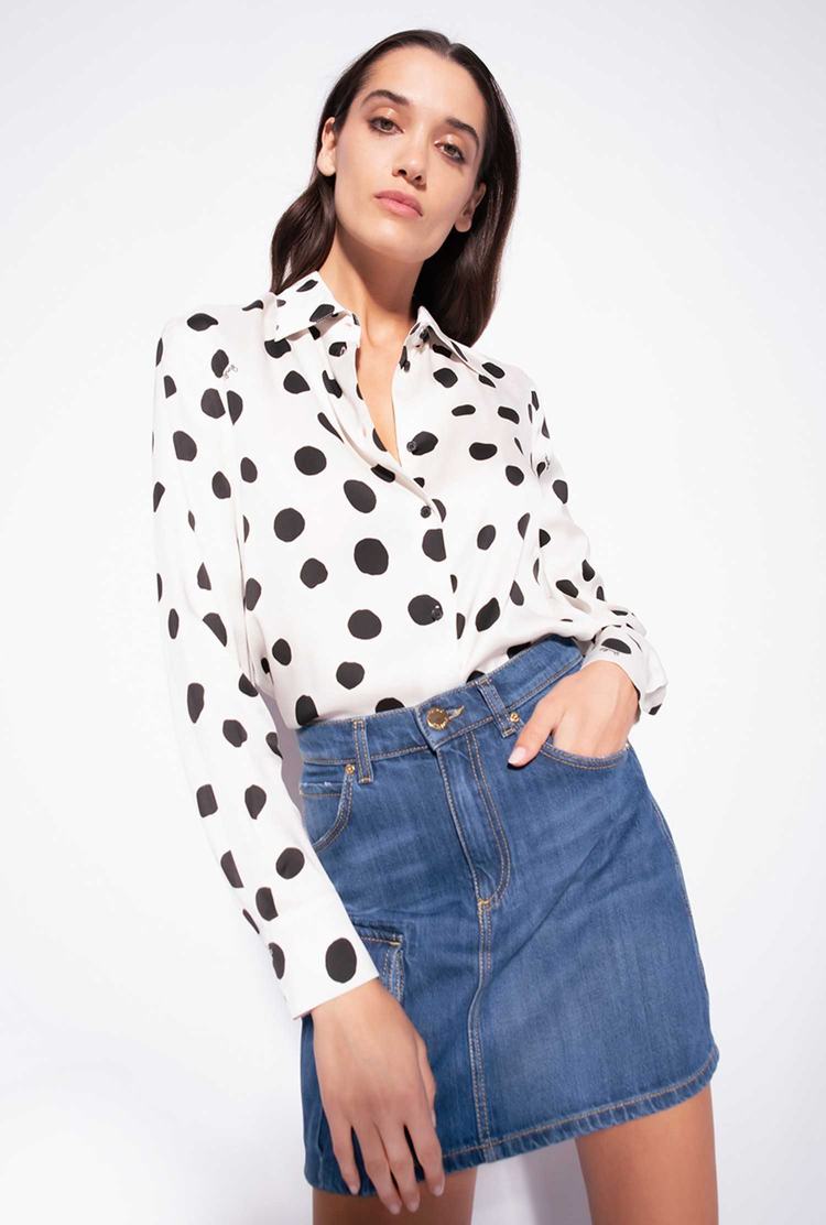 Dámské Košile Pinko Polka-dot Bílé Černé | CZ-35462819