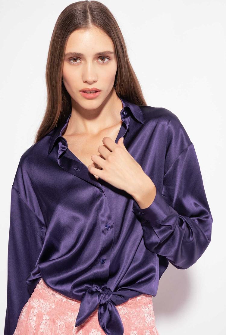 Dámské Košile Pinko Silk Satin Fialové | CZ-07638519