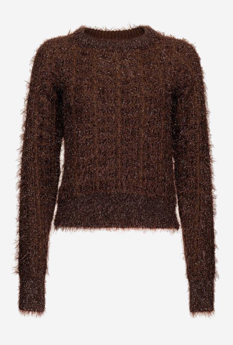 Dámské Mikiny Pinko Alpaca Blend Fluffy Čokolády | CZ-25869379