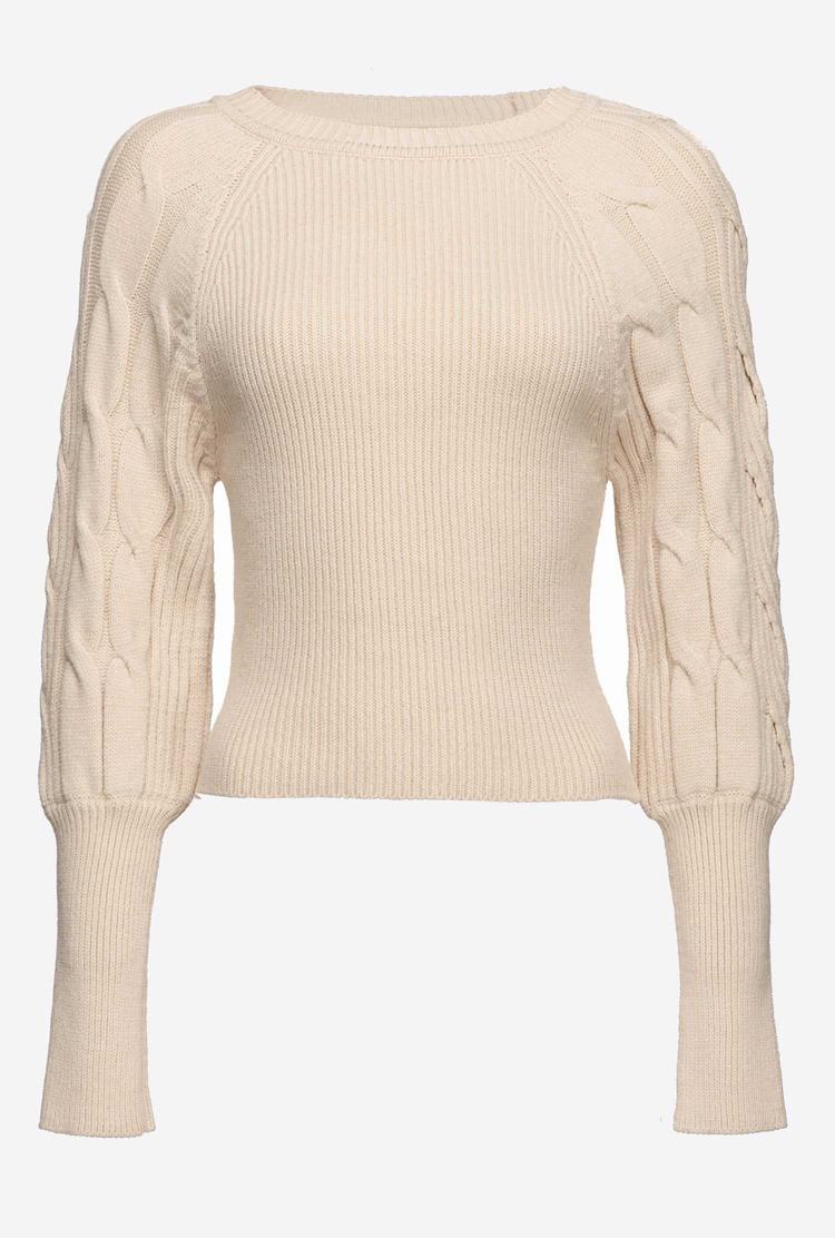 Dámské Mikiny Pinko Cable-knit Béžový | CZ-17649509