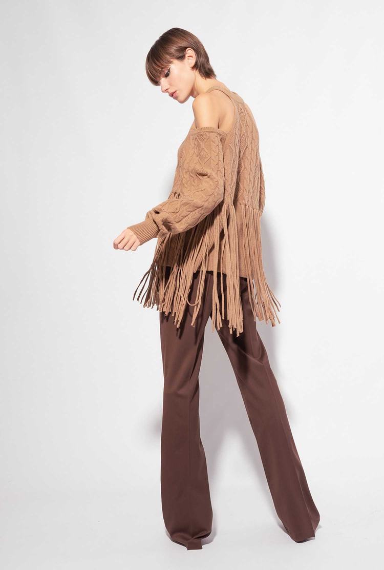 Dámské Mikiny Pinko Fringing Hnědé Béžový | CZ-98152469