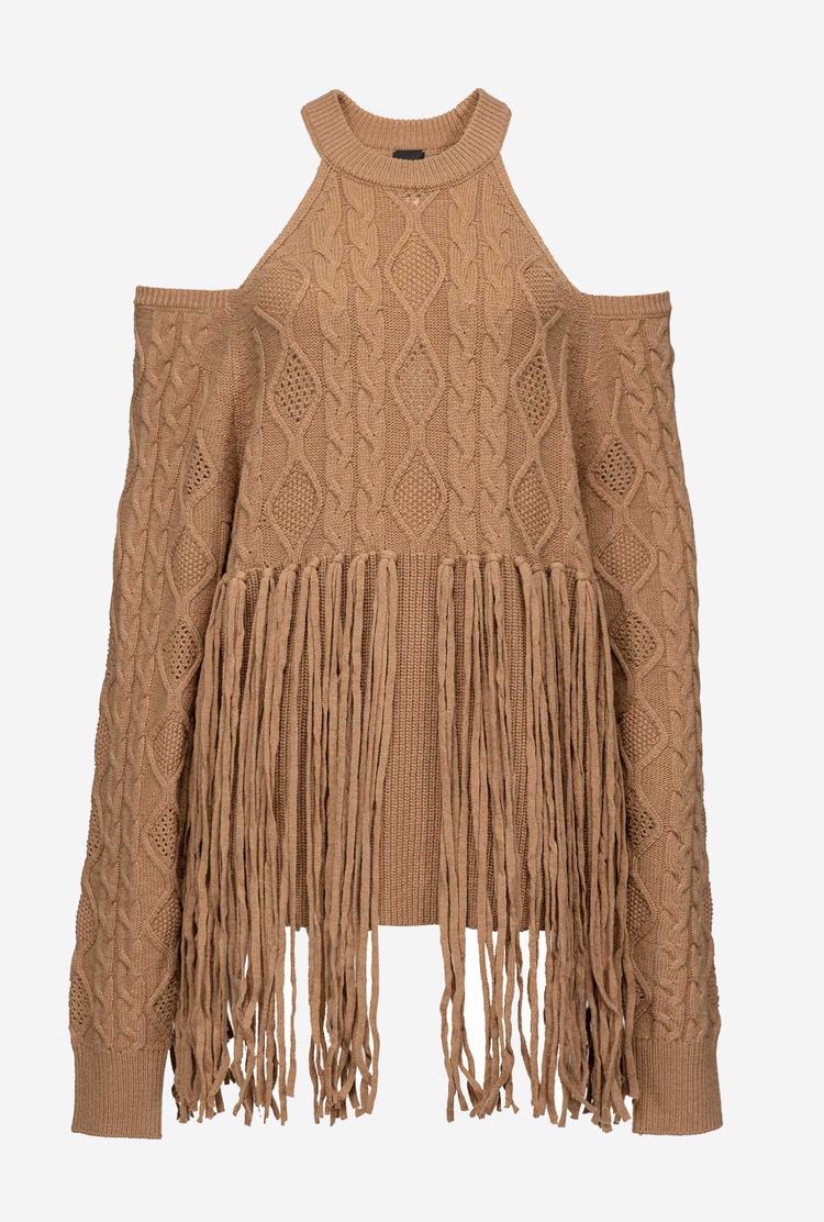 Dámské Mikiny Pinko Fringing Hnědé Béžový | CZ-98152469