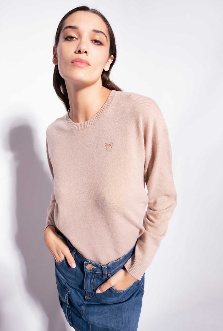 Dámské Mikiny Pinko Pure Cashmere Béžový | CZ-07938519