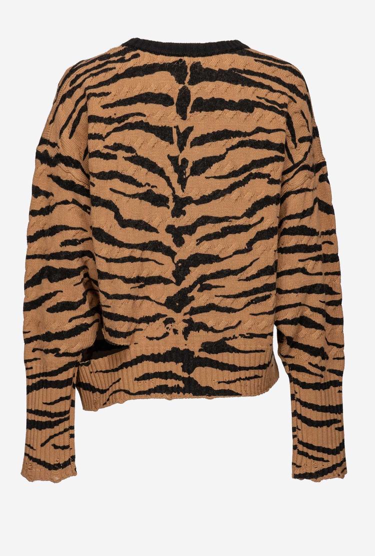 Dámské Mikiny Pinko Tiger Print Hnědé Černé | CZ-75320849