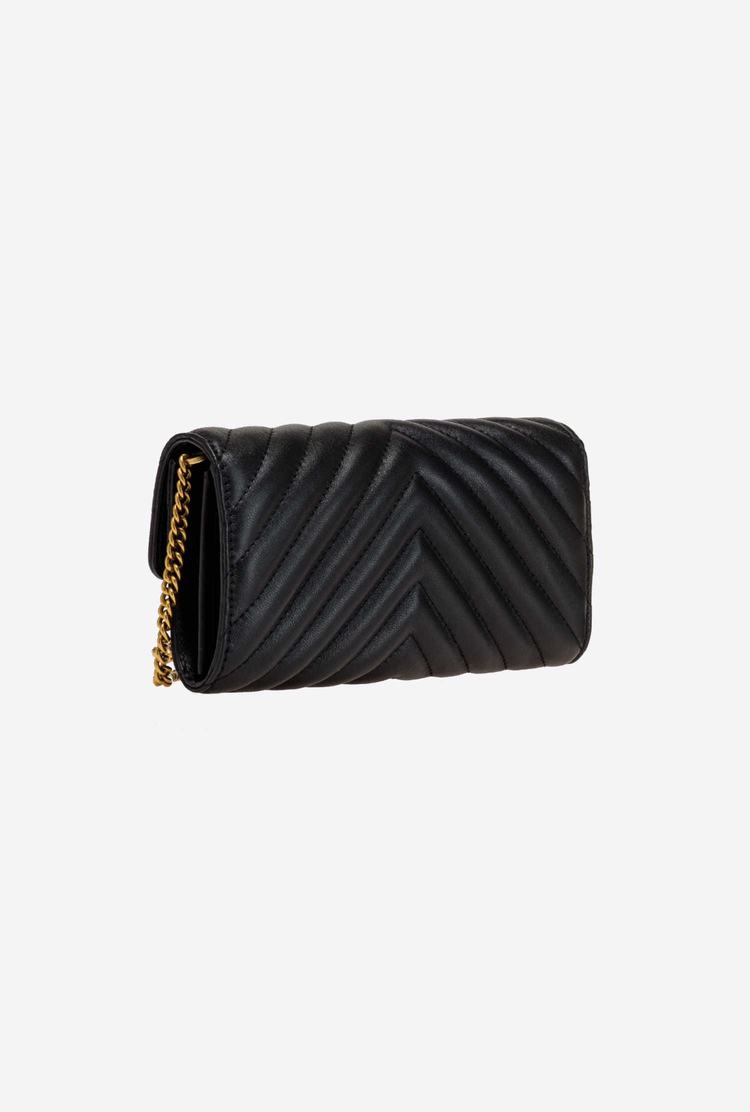 Dámské Peněženky Pinko Love Bag Chevron Černé Zlaté | CZ-97324019