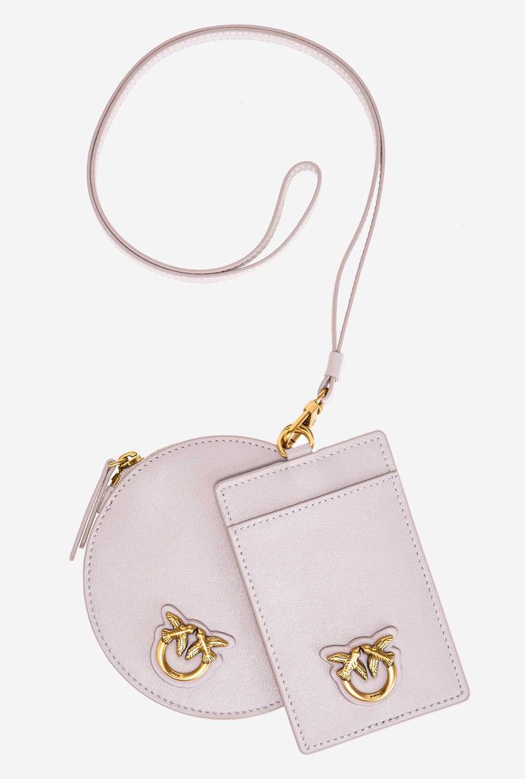 Dámské Peněženky Pinko Necklace Mini Love Bag Simply Šedé Zlaté | CZ-72068349