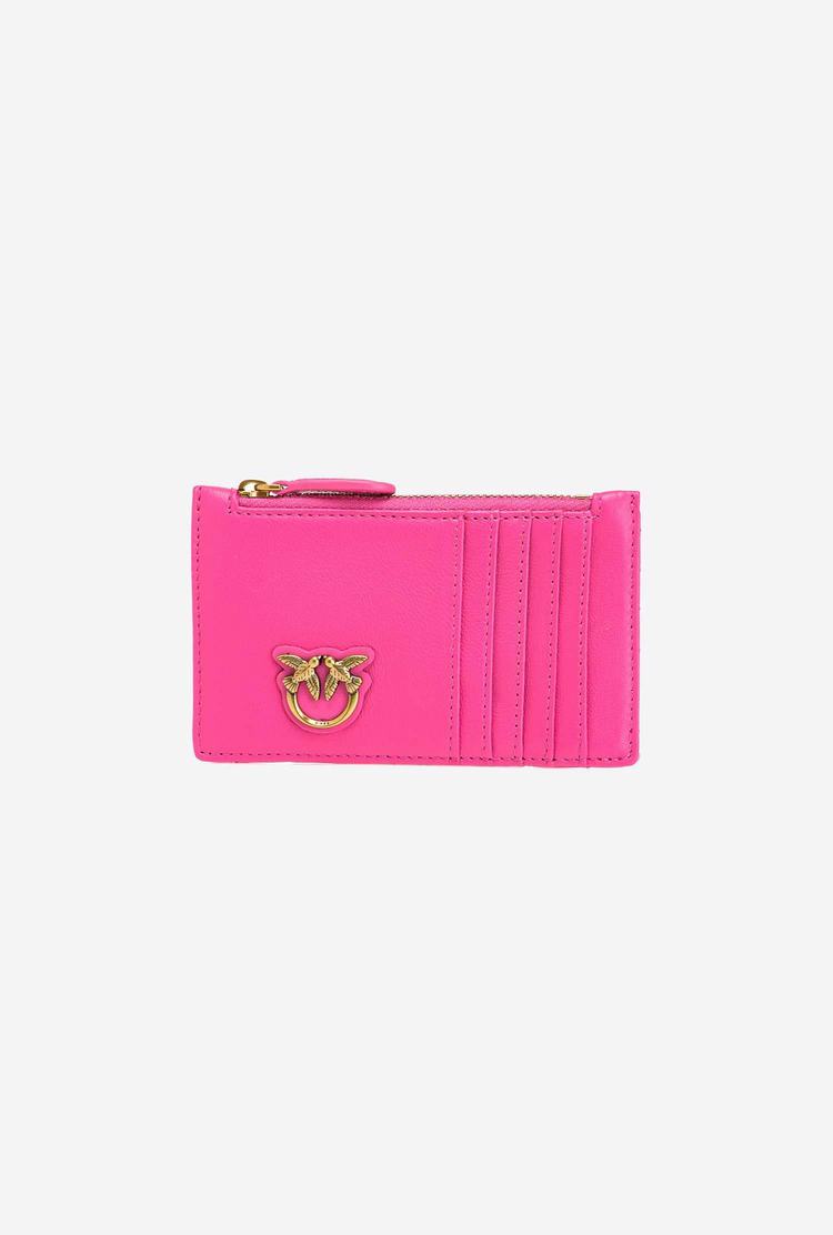 Dámské Peněženky Pinko Zipped Card Holder Fuchsie Zlaté | CZ-36802959