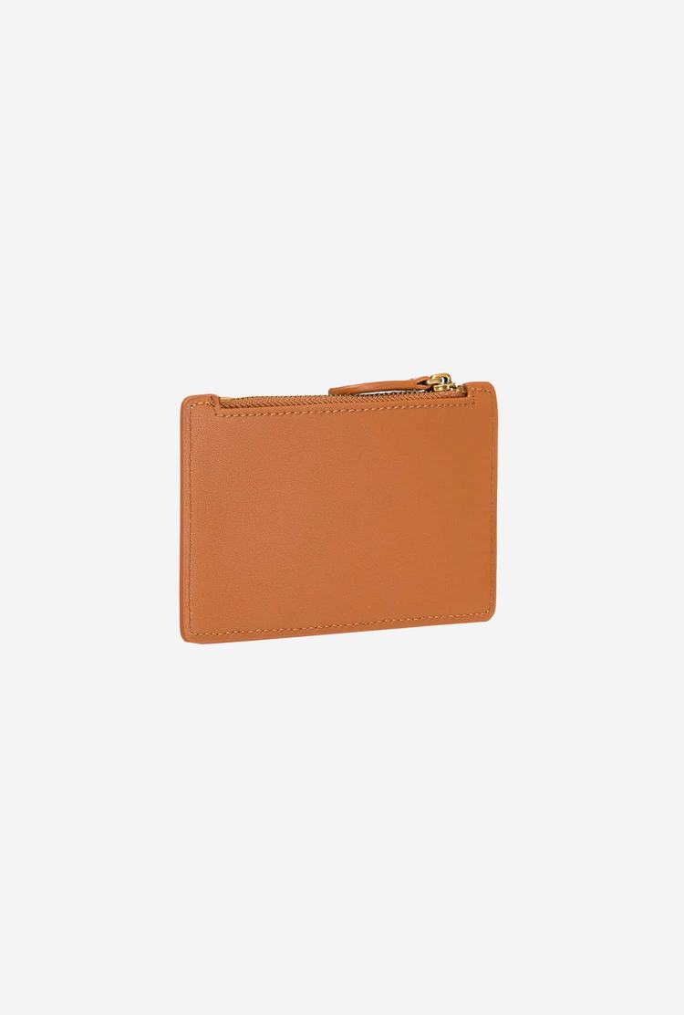 Dámské Peněženky Pinko Zipped Card Holder Hnědé Zlaté | CZ-69283519