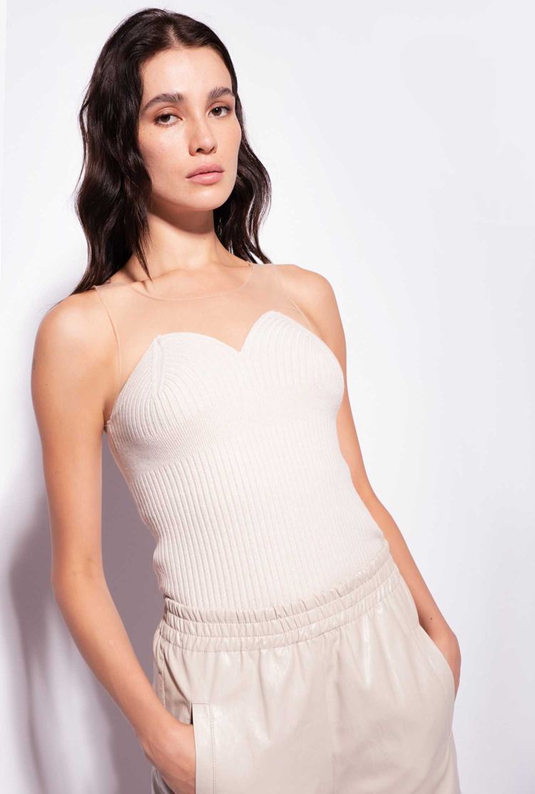 Dámské Podprsenka Bandeau Pinko Bustier Béžový | CZ-39164289