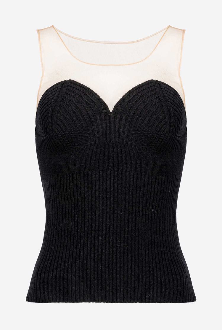 Dámské Podprsenka Bandeau Pinko Bustier Černé | CZ-75491269