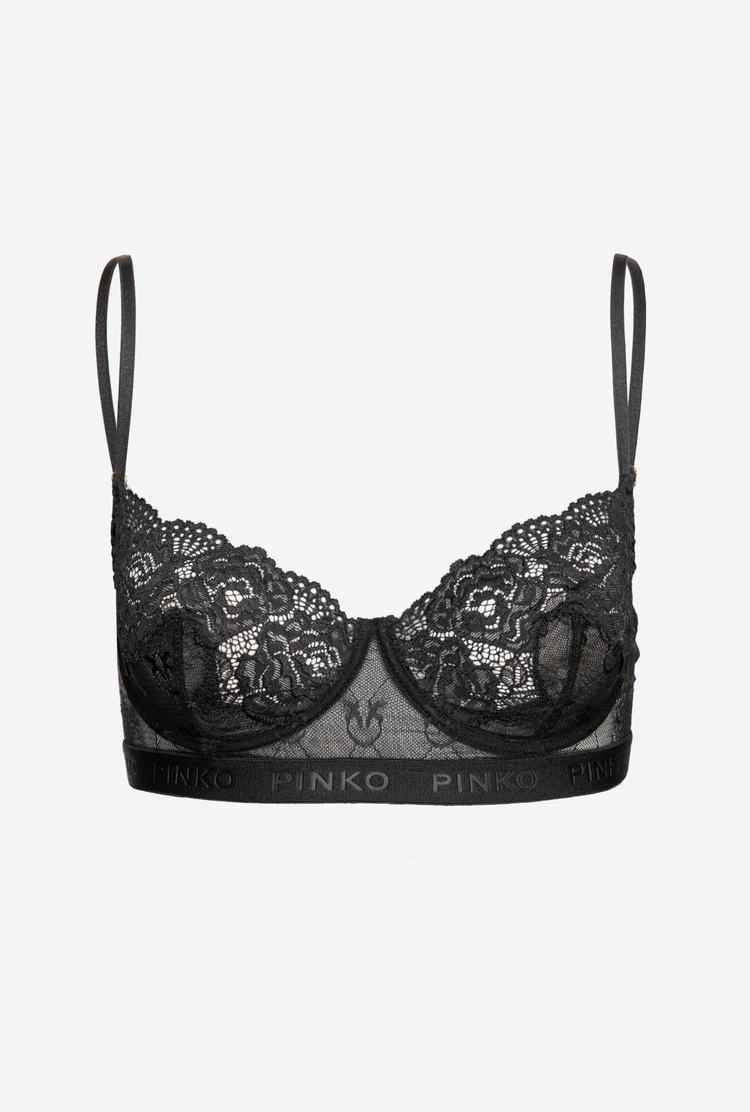 Dámské Spodní Prádlo Pinko Krajkové Bralette Černé | CZ-30542769