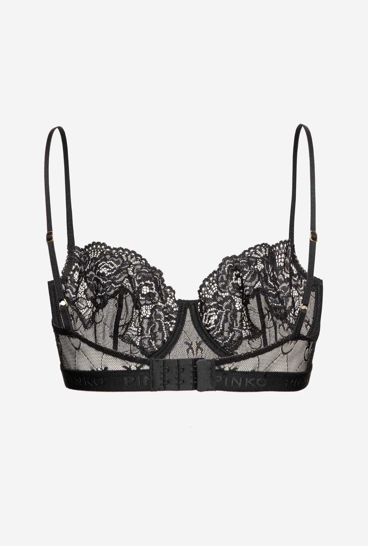 Dámské Spodní Prádlo Pinko Krajkové Bralette Černé | CZ-30542769