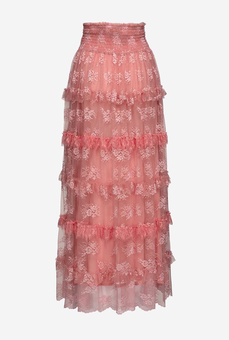 Dámské Sukně Pinko Ruffled Krajkové Růžové | CZ-69741289