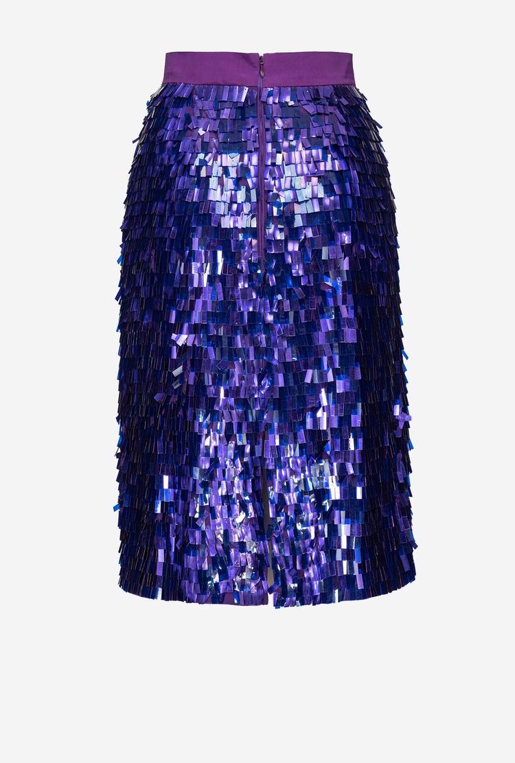 Dámské Sukně Pinko Square-shaped Sequins All Over Fialové | CZ-12476389