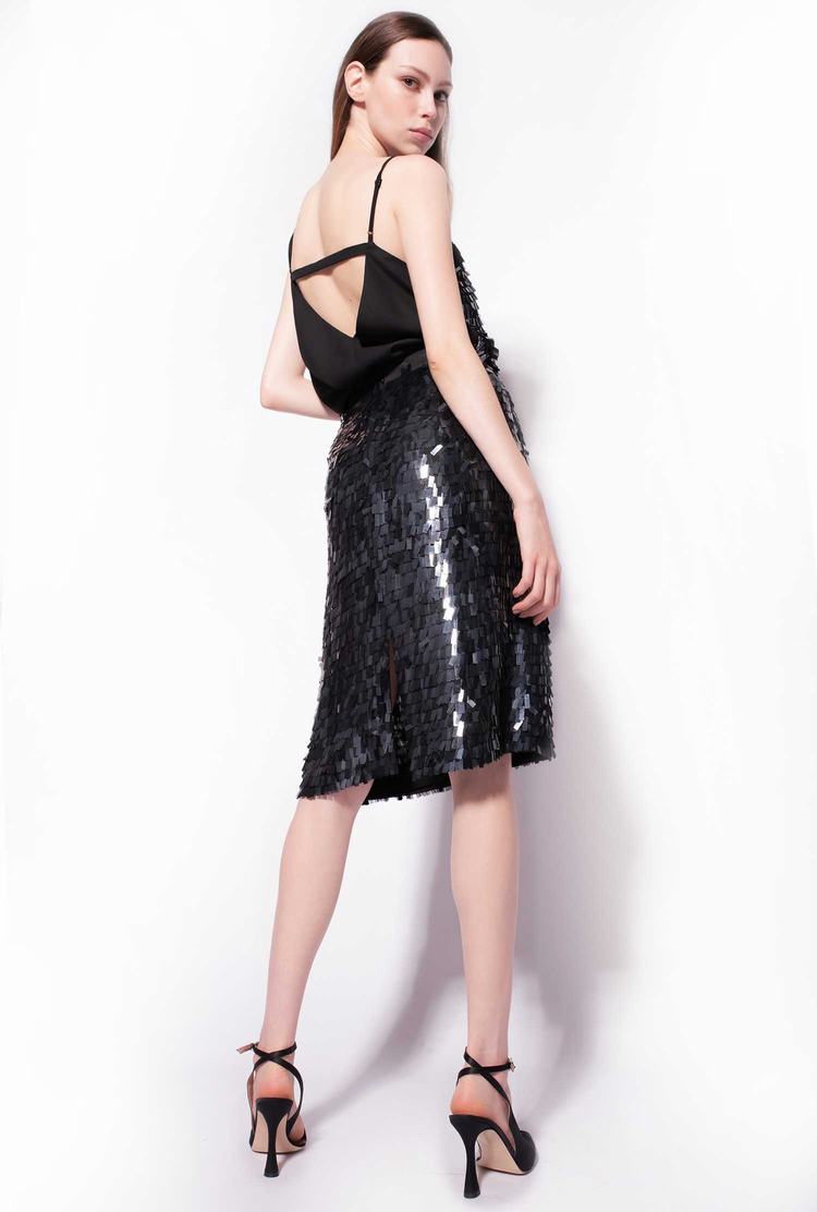 Dámské Sukně Pinko Square-shaped Sequins All Over Černé | CZ-51462879