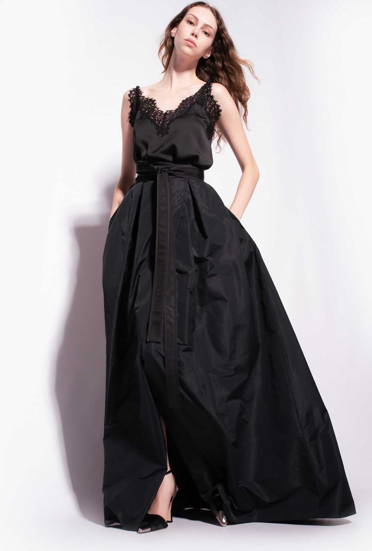 Dámské Sukně Pinko Taffeta Maxi Černé | CZ-98437129