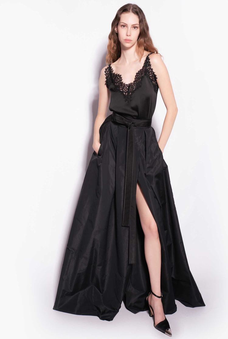 Dámské Sukně Pinko Taffeta Maxi Černé | CZ-98437129