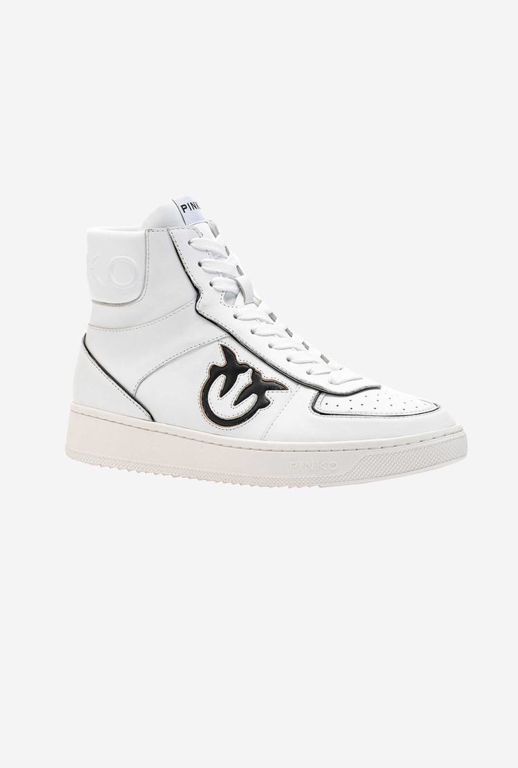 Dámské Tenisky Pinko Læder High-top Bílé Černé | CZ-87359109