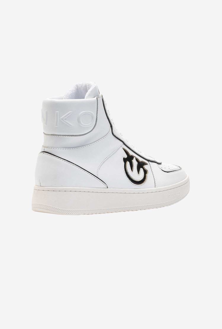 Dámské Tenisky Pinko Læder High-top Bílé Černé | CZ-87359109