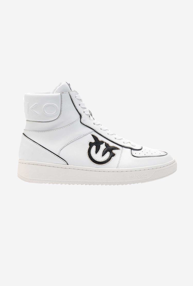 Dámské Tenisky Pinko Læder High-top Bílé Černé | CZ-87359109