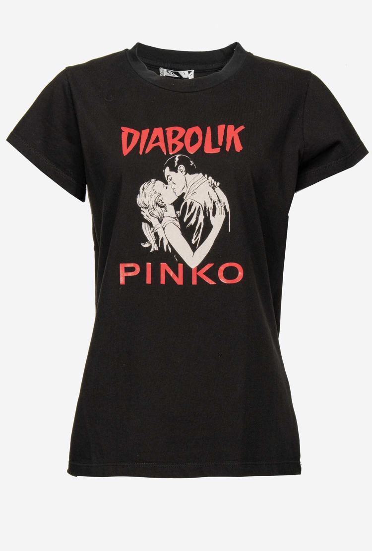 Dámské Tričko Pinko Diabolik Černé | CZ-85196079