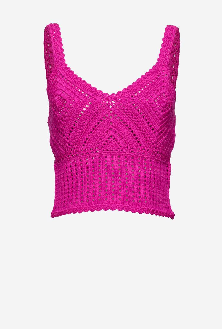 Dámské Tílko Pinko Crocheted Fuchsie | CZ-78623909