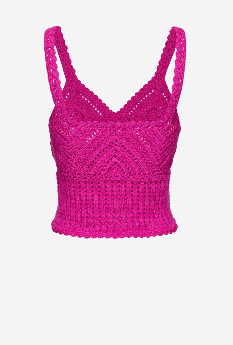 Dámské Tílko Pinko Crocheted Fuchsie | CZ-78623909