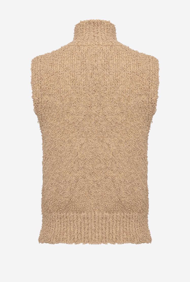 Dámské Vesty Pinko Turtleneck Béžový | CZ-13840929