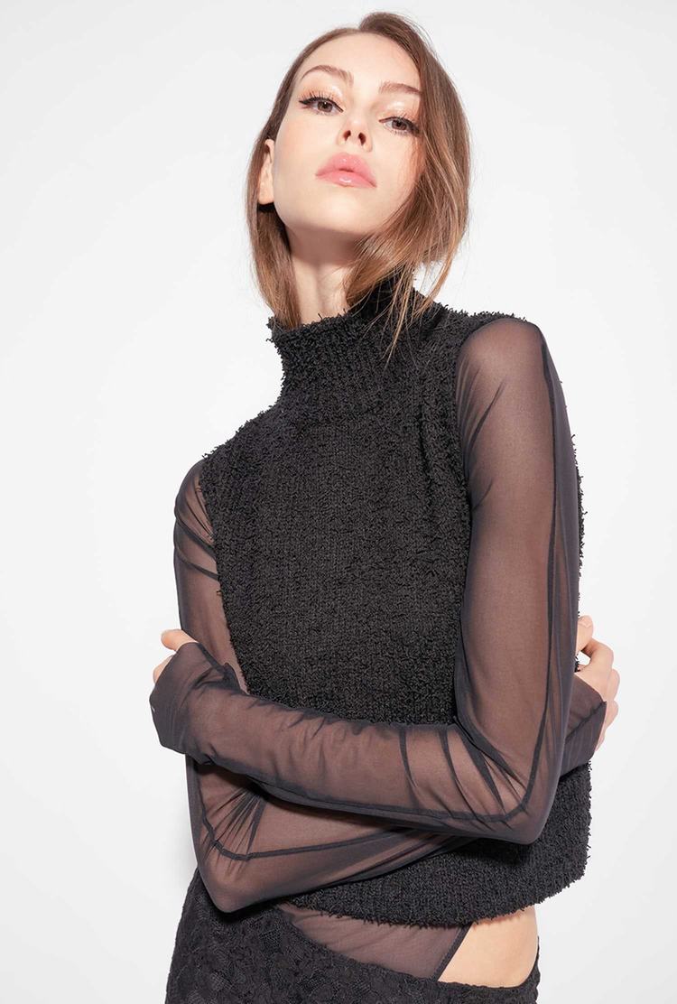 Dámské Vesty Pinko Turtleneck Černé | CZ-96350419