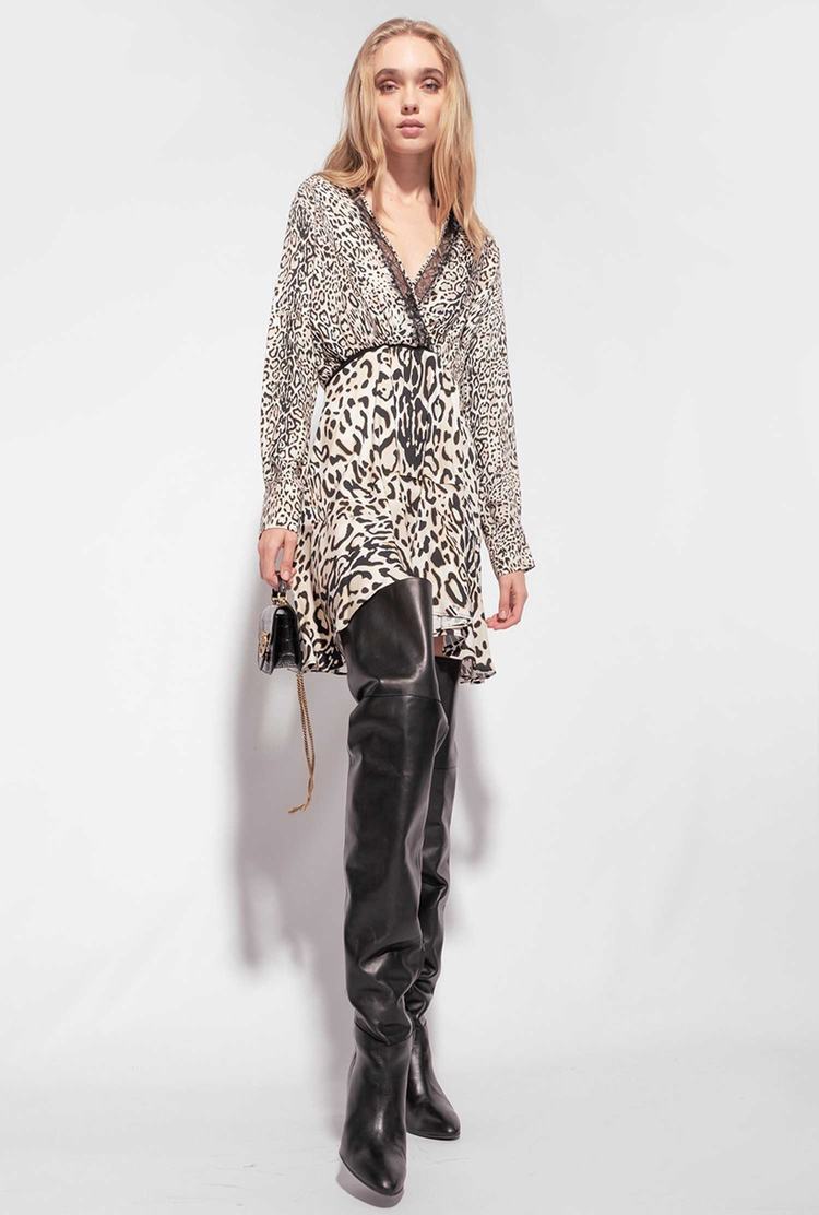 Dámské Šaty Pinko Animal Print Černé | CZ-59613709