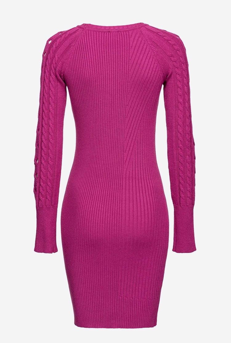 Dámské Šaty Pinko Cable-knit Mini Fuchsie | CZ-59840219