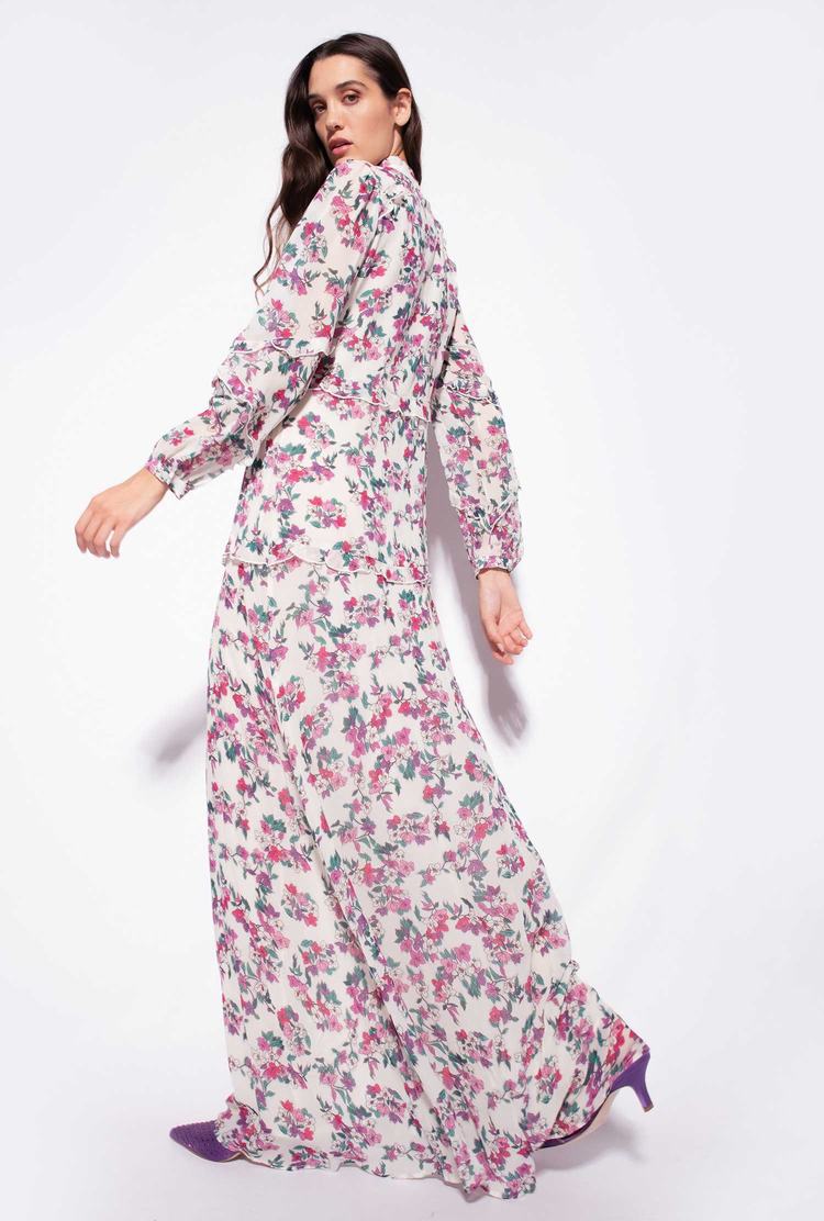 Dámské Šaty Pinko Floral Maxi Viacfarebný Bílé Růžové | CZ-38740519