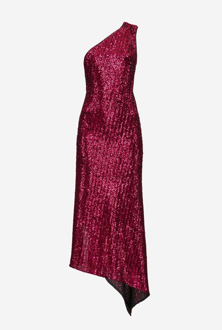 Dámské Šaty Pinko Fully Sequinned Vínové | CZ-95748029