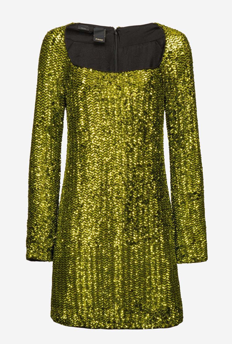 Dámské Šaty Pinko Fully Sequinned Zelene | CZ-86035719