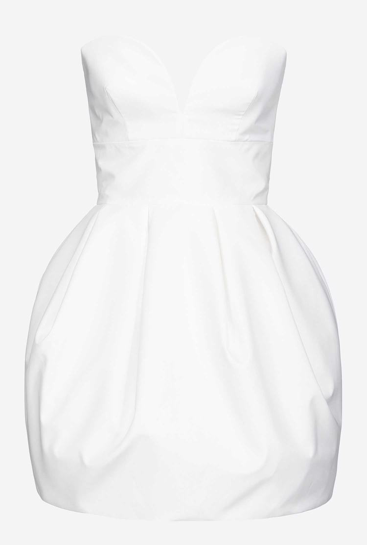 Dámské Šaty Pinko Galleria Taffeta Mini Balloon Bílé | CZ-31452699