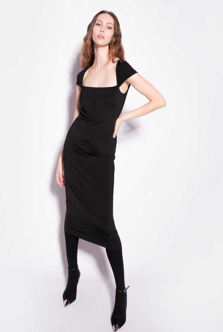 Dámské Šaty Pinko Long, Plain, Snug-fitting Černé | CZ-84936529