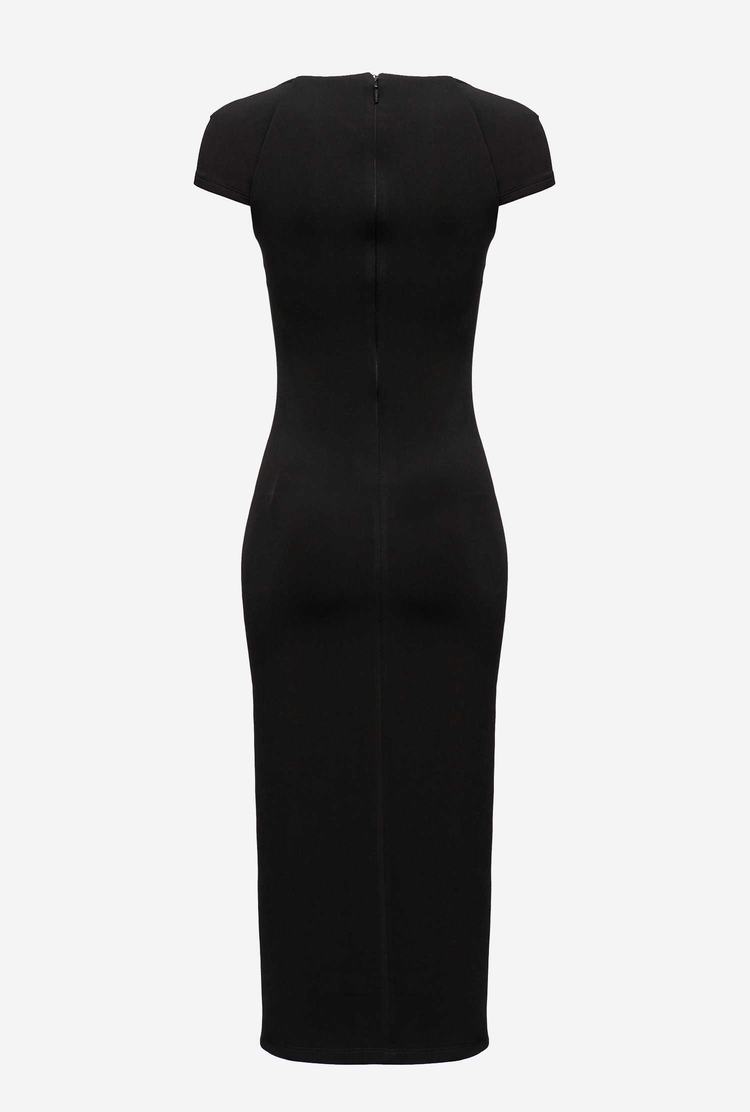 Dámské Šaty Pinko Long, Plain, Snug-fitting Černé | CZ-84936529